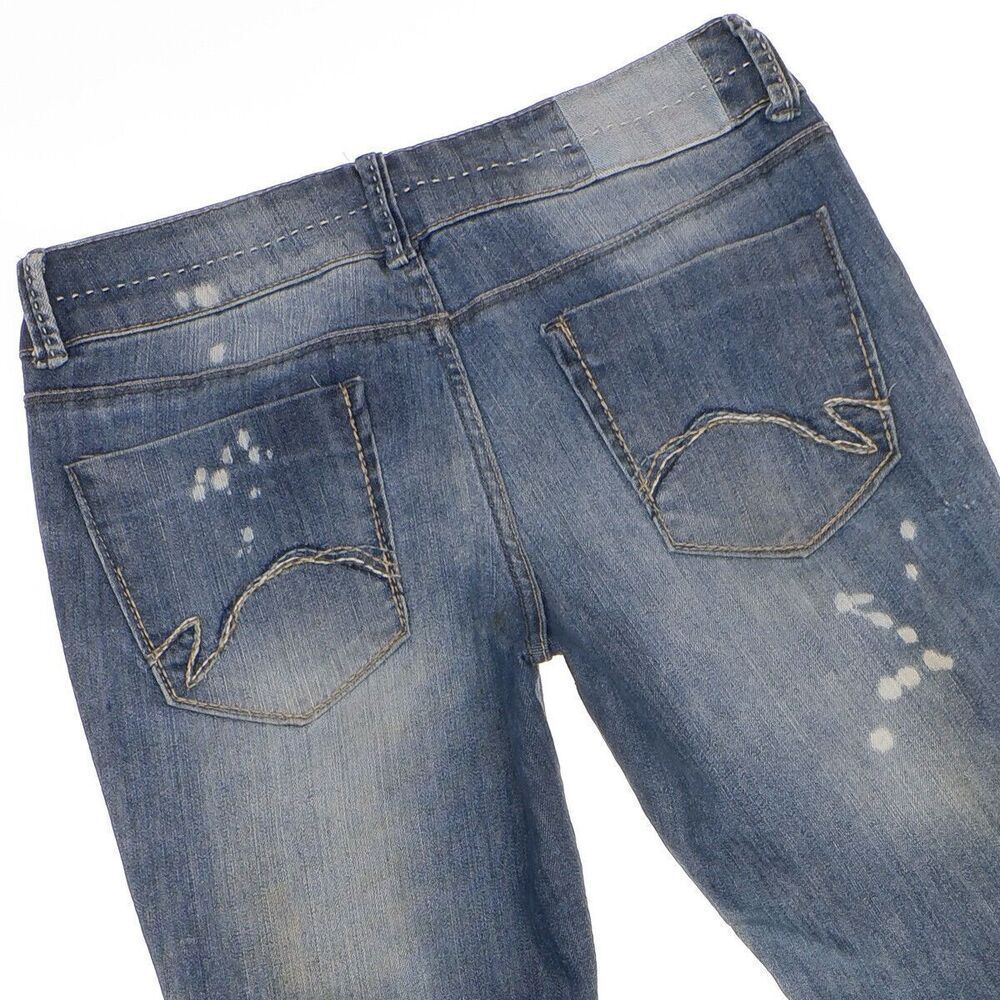 Mudd Jeans Juniors Size 11 Capri Distressed Splatter Dirty Wash Measures 30x24.5 - Picture 4 of 10